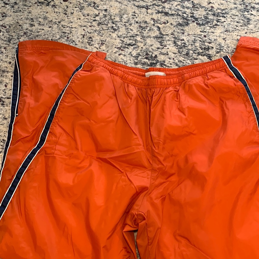 AéRopostale orange wind pants blue and white striped lined